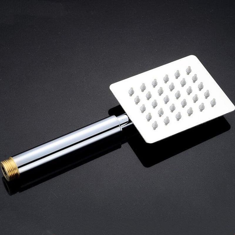 304 Stainless Steel Handheld Shower Head Square Shape Pressurized Ultra-thin Nozzle