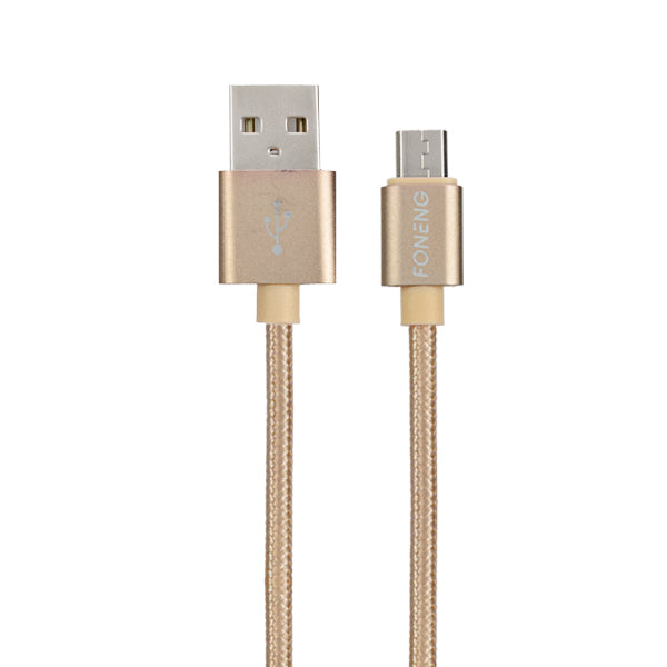 FONENG 1M Alloy Nylon Braid Micro USB Fast Charging Cable Date for Tablet Cell Phone