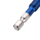 Drillpro 6pcs 6-19mm Countersink Drill Bit 5 Flutes Hex Shank Nano Blue Coated Chamfer Cutter Set