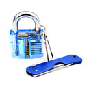 Foldable Door Lock Opener with Transparent Cutaway Inside View PadLock Lock Pick Set