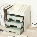 Plastic Drawer Makeup Storage Box White Top Grid Organizer Bedroom Jewelry Display Case