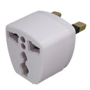 Universal US/EU To UK AC Power Adapter Travel Converter Adapter 3 Pins 110V-240V White