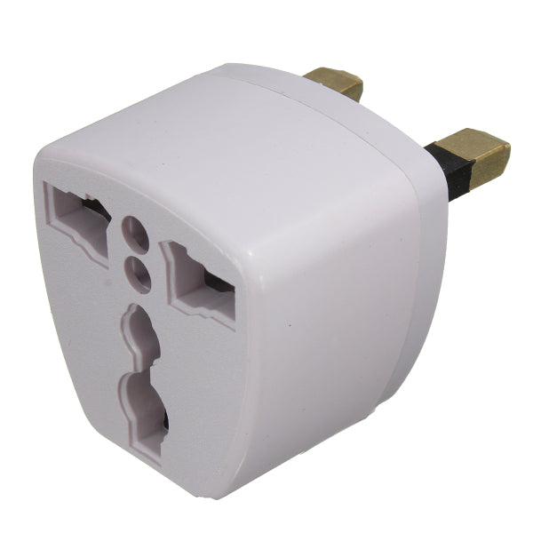 Universal US/EU To UK AC Power Adapter Travel Converter Adapter 3 Pins 110V-240V White