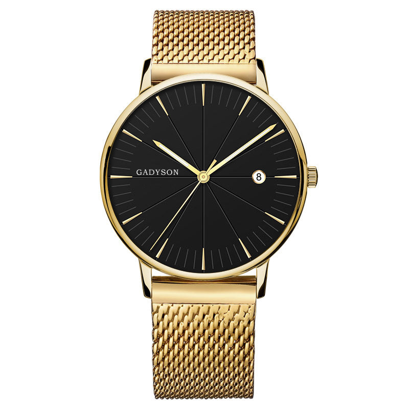 GADYSON A9105 Calendar Casual Style Men Wristwatch Full Steel Luminous Display Quartz Watch