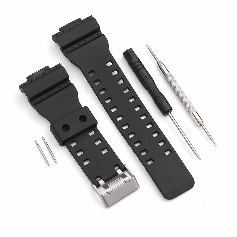 Watch Strap Band With Pins Fits For Casio G Shock 16mm GA-100 G-8900 GW-8900