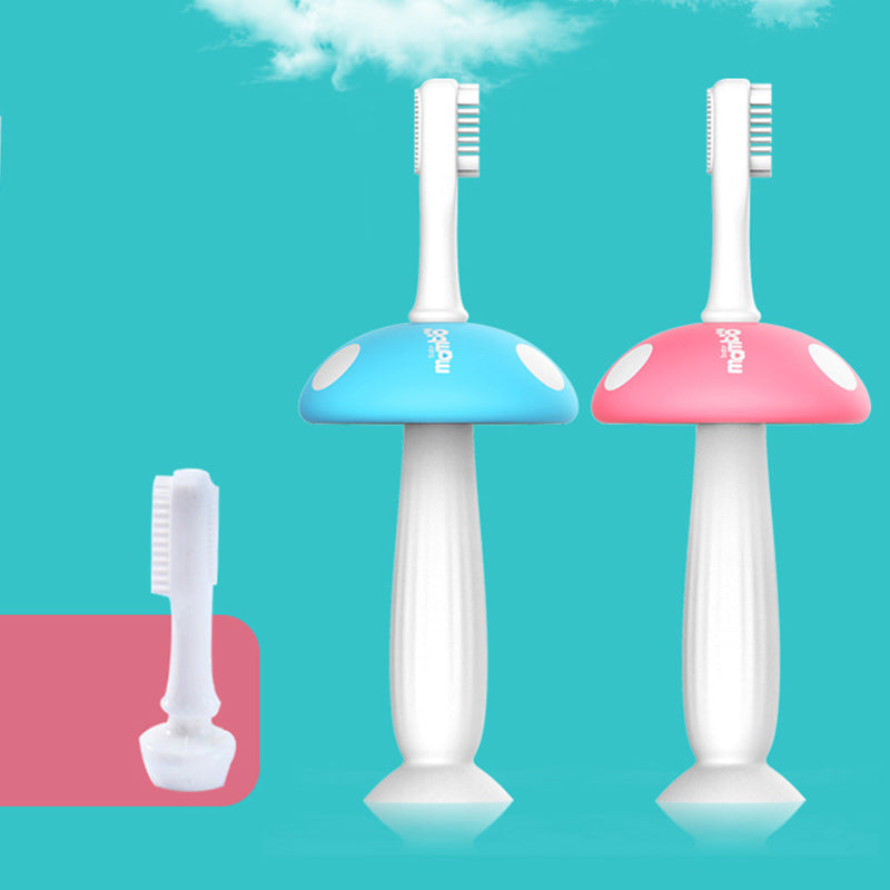 Cute Kids Baby Mushroom Shape Infant Soft Silicone Finger Toothbrush Teeth Massager Brush