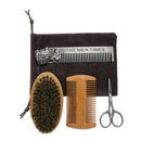 6Pcs/Set Beard Grooming & Trimming Kit Brush Comb Scissors Styling Mustache Care