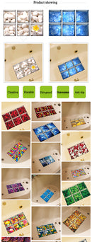 PAG 6pcs 13x13cm Butterfly Pattern 3D Anti Slip Waterproof Bathtub Sticker
