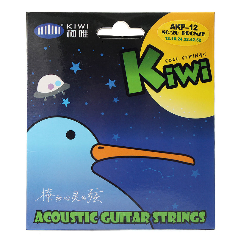 KIWI AKP12 Professional Acoustic Soft Guitar Strings 6pcs Set Coated Steel String Copper