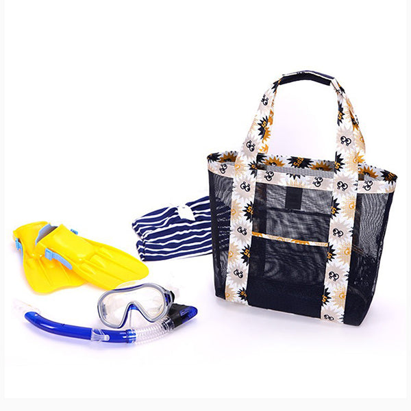 Honana HN-TB25 Travel Mesh Organizer Bag Fashion Large Beach Toiletry Storage Tote Bag