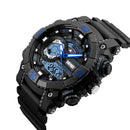 SKMEI 1228 Dual Display Multifunction Digital Quartz 50M Waterproof Chronograph LED Watch