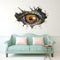 Miico Creative 3D Eye of Dinosaur Broken Wall PVC Removable Home Decor Sticker