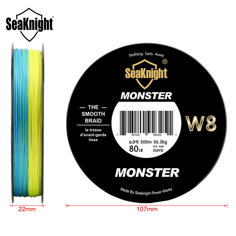 SeaKnight W8 300M 8 Strands Fishing Line Braided Wire Multi-Colors 20-100LB Line Salt Water