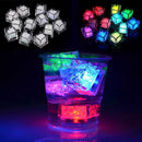 Battery Powered LED Ice Cube Colorful Flashing Light Liquid Sensor Submersible Decor for Bar Wedding