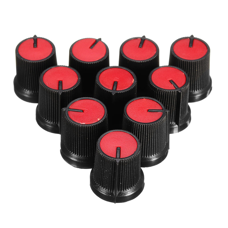 10Pcs Red/Blue/Orange/Grey/Green/White/Yellow Plastic For Rotary Taper Potentiometer Hole 6mm Knob