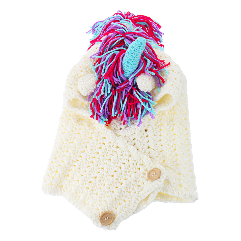 Unicorn Winter Pink Kintted Hat Hooded Scarf Earflap Knitted Cap Xmas Gift Kids / Boy / Girl