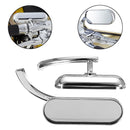 Motorcycle Sliver View Mirrors Mini Oval Left & Right Micro Rear For Harley Motor