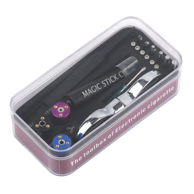 6 in 1 Coil Jig Winding Set DIY Tool Kit Box Cotton Scissors Tweezer for Atomizer RDA RTA Prebuilt Coil Wire Wick