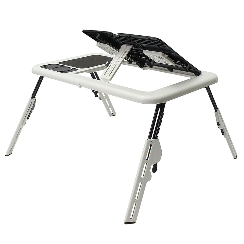 Folding Laptop Notebook Table Stand Tray Desk Holder With 2 USB Cooling Fans For Sofa Bed Lawn