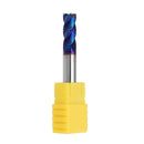 Drillpro 5pcs 2-8mm HRC65 Blue NACO Coated Round Nose Milling Cutter 4 Flutes End Mill CNC Tool