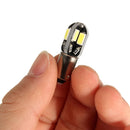 2pcs 12V Ba9s 2W 100LM 6000K T4W White 6 SMD LED Dashboard License Wide Light Lamp Motorcycle Car