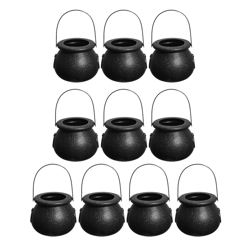 10pcs Halloween Cauldron Witch Skull Multi Purposed Candy Holder Planter Pot Party Decorations