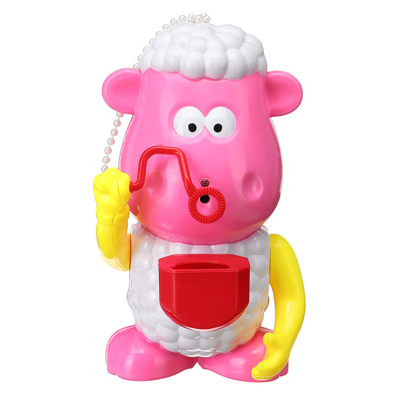 Kids Electric Bubble Tub Sheep Music Toys Automatic Shower Machine Blower Maker