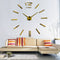 Modern DIY Wall Clock Large Frameless 3D Wall Clock Mirror Stickers Silent Home Living Room Office D