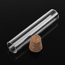 5Pcs 20x100mm Glass Test Tube Flat Bottom Sample Seal Tube with Wooden Stopper Lab Glassware