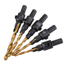 Round Shank Chamfer Drill Bit Set Quick Change Woodworking Countersink Drill Bit Reamer