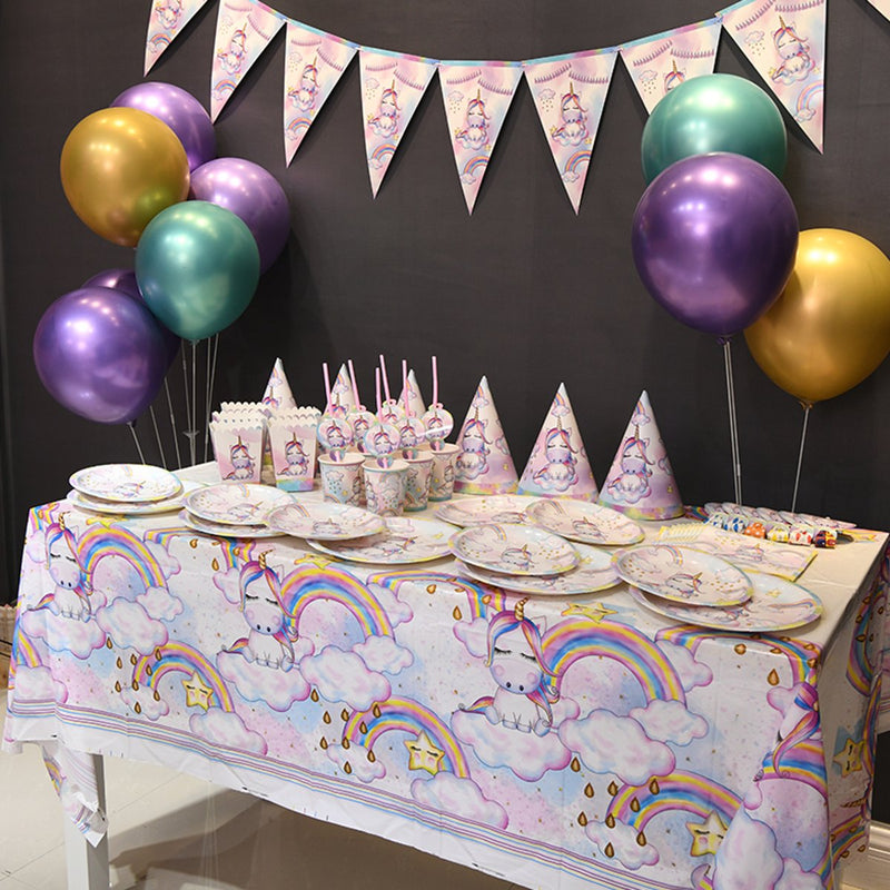 Cartoon Theme Party Tableware Supplies Kids Birthday Set Baby Shower Decorations