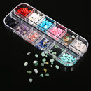 12 Grid Nail Art Acrylic 3D Rhinestone Glitters Beads Studs DIY Tips Decoration