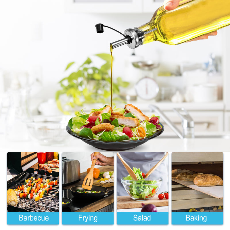 Oil Vinegar Glass Cruet Condiment Bottle Dressing Sauce Dispenser Beverage Dispenser 250/500ml
