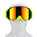 Motorcycle Racing Anti Fog Goggles Dual Lens Outdooors Snowboard Ski Matte Black Frame