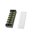 Excellway TB-2506 600V 25A 6 Position Terminal Block Barrier Strip Dual Row Screw Block Covered W/ Removable Clear Plastic Insulating Cover
