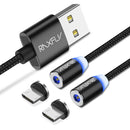 RAXFLY 2 in 1 Type C Micro USB 2.1A Magnetic Cable Fast Charging Data Cable 1m For Smartphone Tablet