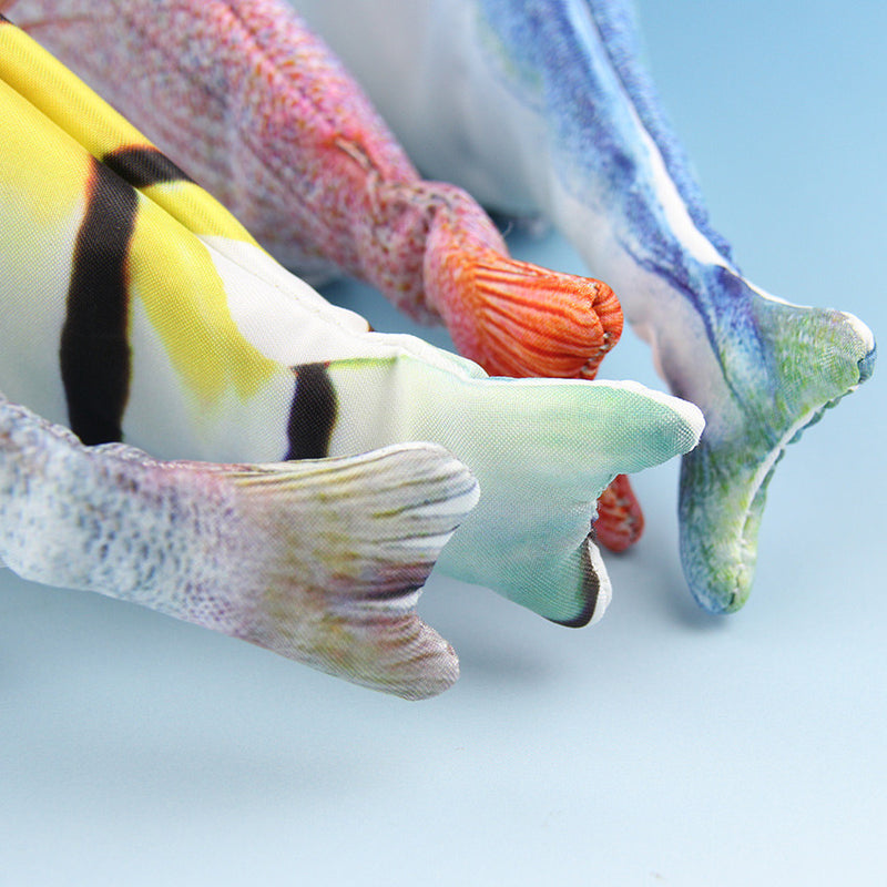 WAM PC-07 Fish Pencils Case Cute Simulation Cloth Plush Fish Pen Box Large Capacity School Stationer