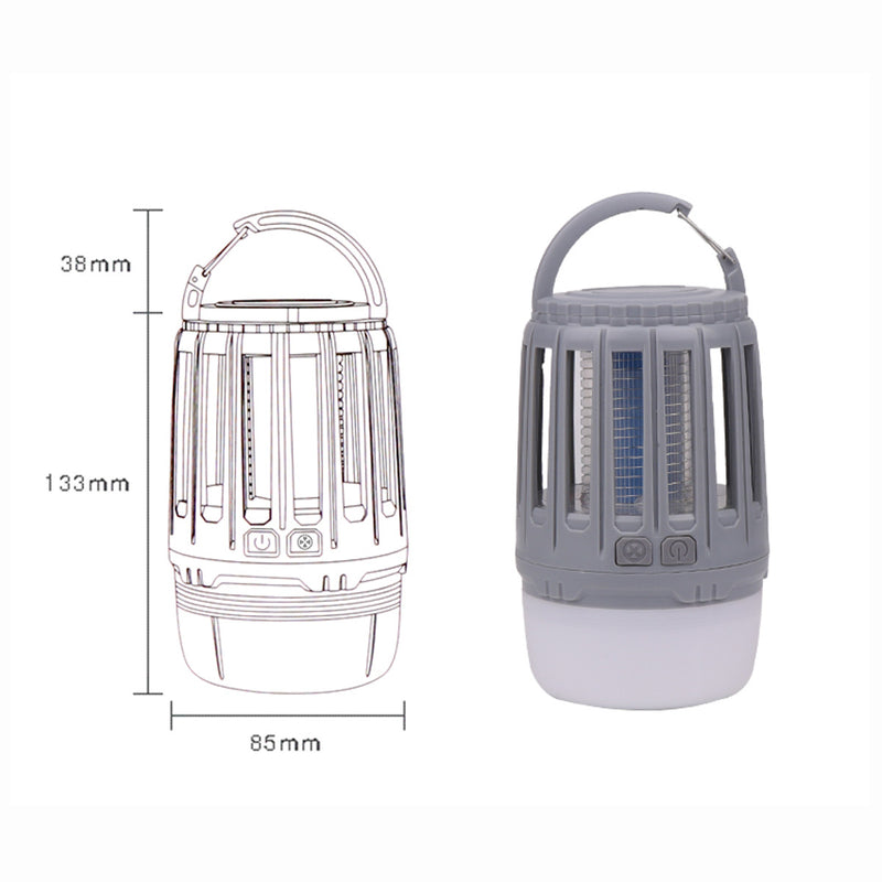 2 in 1 USB Rechargeable LED  Mosquito Dispeller Killer Lamp High/Low Light 360-400NM UV Mosquito Zapper Light For Bedroom, Garden,Camping