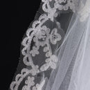 90-95cm Ivory White Lace Bridal Veil Wedding Veil with Comb Decor Supplies