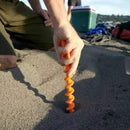 Plastic Spiral Screw Shape Tent Nail Hiking Camping Beach Tent Stakes Peg Nail w/ Clear Tube for Outdoor Travel