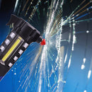 LUSTREON Magnetic COB LED Work Light Torch Safety Escape Rescue Window Breaker Emergency Hammer Tool