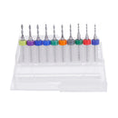 Drillpro 10pcs 1.1-2.0mm PCB Drill Bit Set Carbide Engraving Milling Cutter for CNC Circuit Board