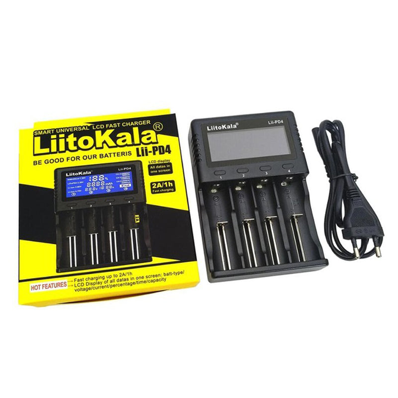 Liitokala Lii-PD4 LCD 3.7V NiMH Lithium Battery Charger US/EU Plug