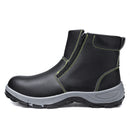 lens Men's Safety Steel Toe Non-Slip Zipper Boots Waterproof Outdoor Welding Work Shoes