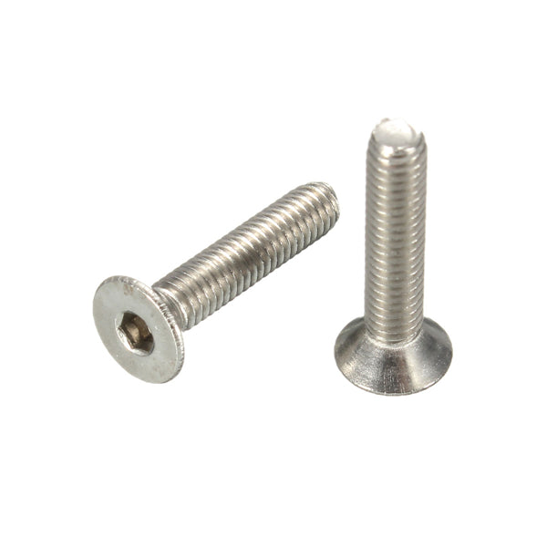 Suleve M4SH2 50pcs Metric M4 Stainless Steel Countersunk Flat Head Hex Socket Cap Screw Bolts