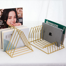 Nordic triangle simple wrought iron Home Decor desktop storage rack shelf file magazine jewelry gold storage box office rack Frame Bracket