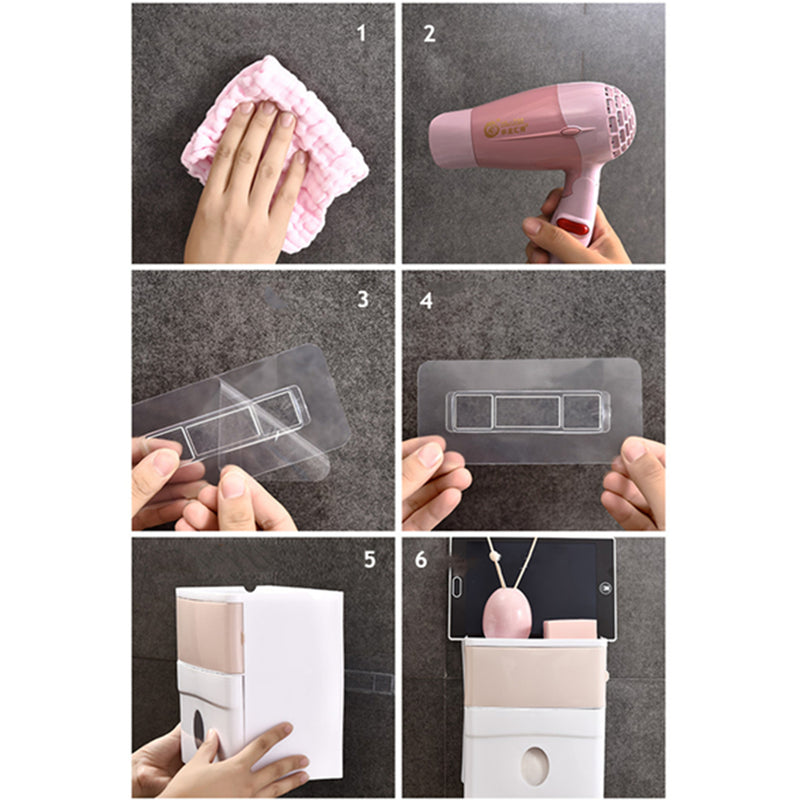 Wall Mounted Toilet Paper Roll Holder Bathroom Tissue Box Waterproof Dispenser