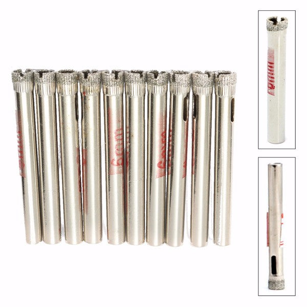 10pcs 6mm Diamond Hole Saw Drill for Glass Ceramic Marble