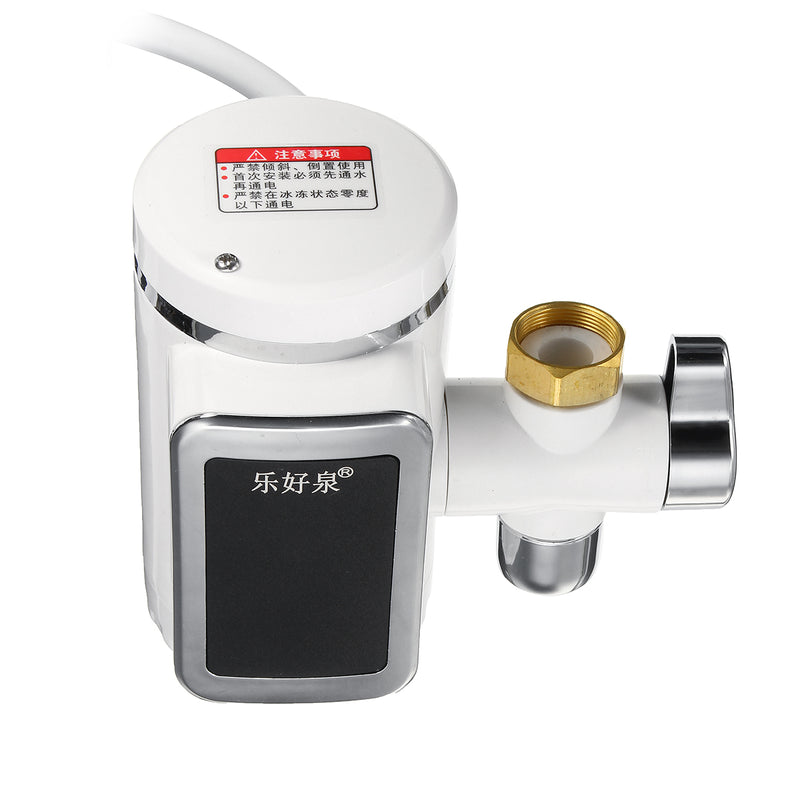3000W Free-installation Electric Water Heaters Kitchen Cool/Hot Water Faucet LED Water Heater Rotatable With Temp Display