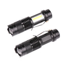 XANES SK68 LED+COB 3Modes Front + Side Light USB Rechargeable Zoomable Mini LED Flashlight Suit